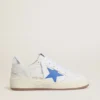 Ball Star avec étoile en cuir bleu clair et languette de talon en cuir à effet argenté