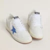 Ball Star avec étoile en cuir bleu clair et languette de talon en cuir à effet argenté