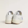 Ball Star avec étoile en cuir bleu clair et languette de talon en cuir à effet argenté