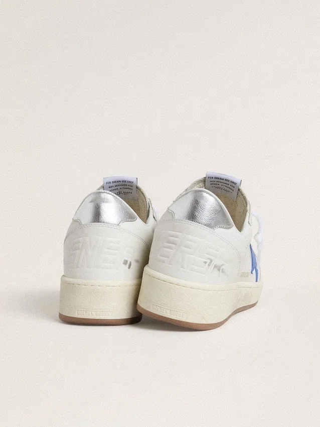 Ball Star avec étoile en cuir bleu clair et languette de talon en cuir à effet argenté