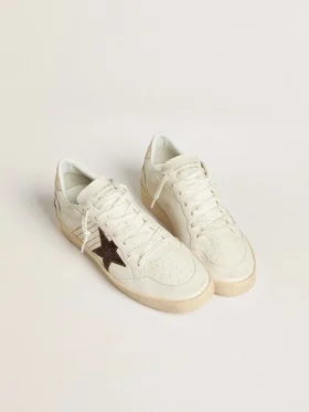 Ball Star avec étoile en cuir bordeaux à imprimé croco et languette de talon dorée