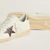 Ball Star avec étoile en cuir bordeaux à imprimé croco et languette de talon dorée