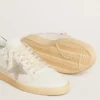 Ball Star avec étoile en daim gris glacé et languette de talon en cuir bleu
