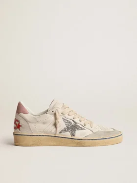 Ball Star avec étoile pailletée et languette de talon en daim rose
