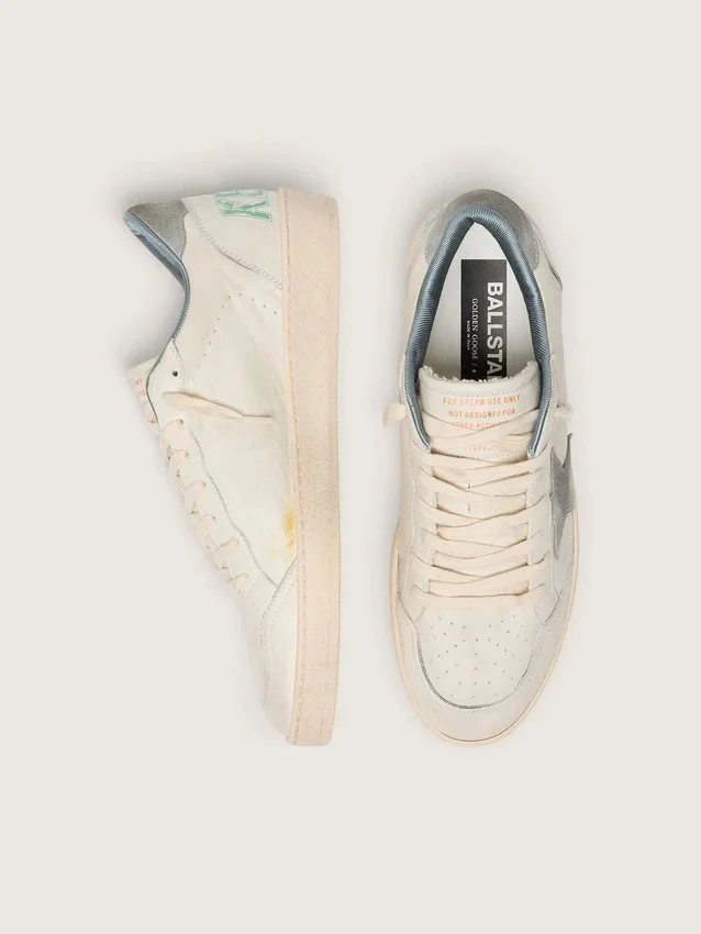 Ball Star en cuir nappa avec étoile et languette au talon en daim gris