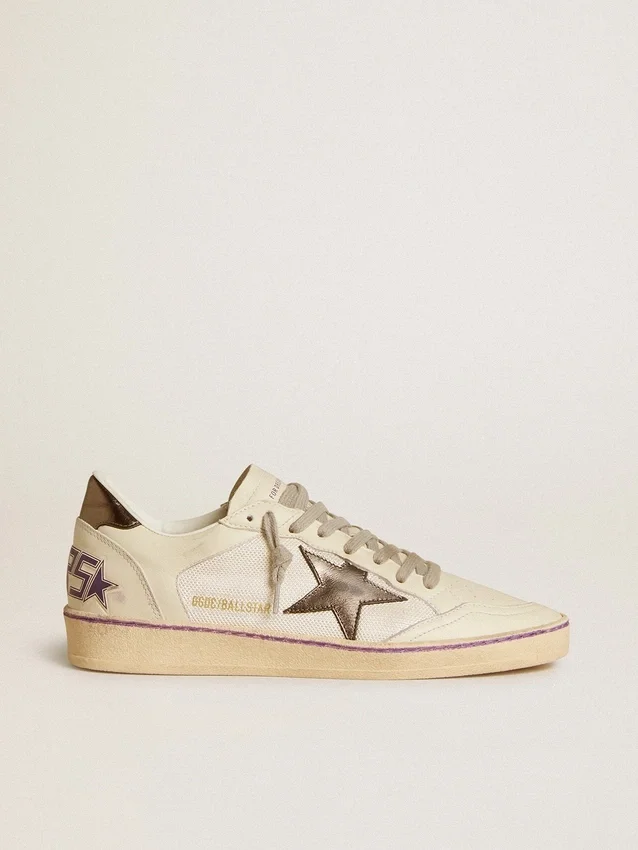 Ball Star en mesh et cuir avec étoile en cuir métallisé et languette au talon