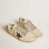 Ball Star en mesh et cuir avec étoile en cuir métallisé et languette au talon