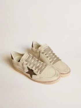 Ball Star en mesh et cuir avec étoile en cuir métallisé et languette au talon