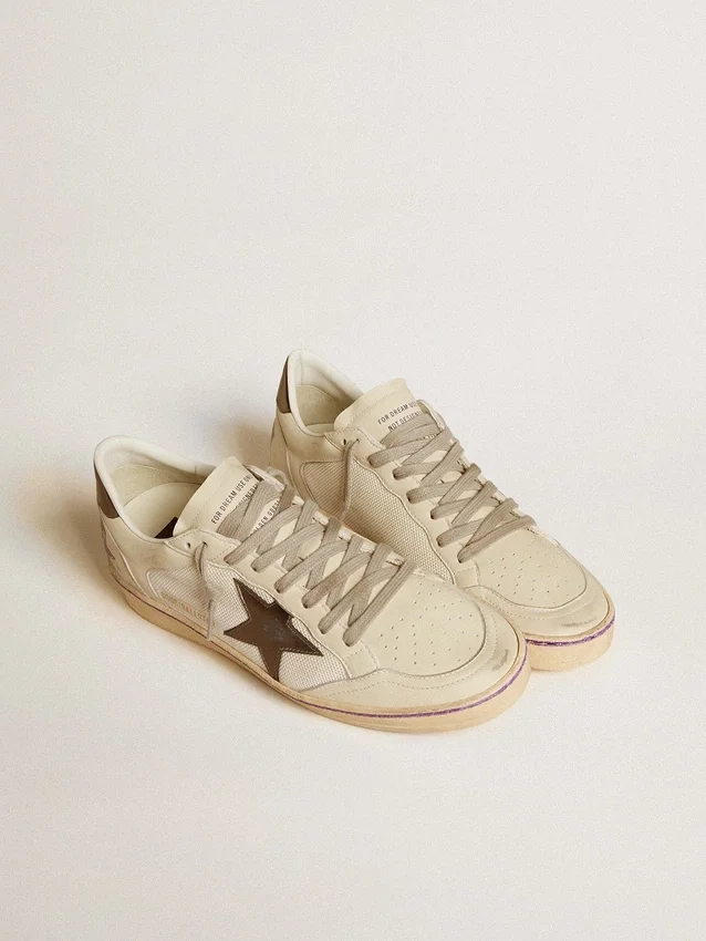 Ball Star en mesh et cuir avec étoile en cuir métallisé et languette au talon