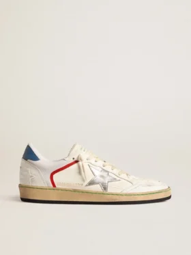 Ball Star en nappa et mesh avec étoile en cuir métallisé argenté