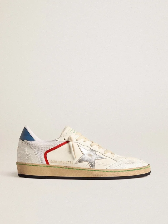 Ball Star en nappa et mesh avec étoile en cuir métallisé argenté