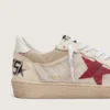 Ball Star en nylon et maille blanche avec étoile en nylon rouge et languette de talon en cuir blanc