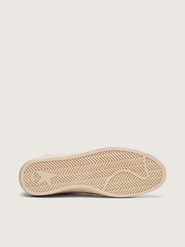 Ball Star en nylon et maille blanche avec étoile en nylon rouge et languette de talon en cuir blanc