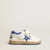 Ball Star Junior avec étoile en cuir métallisé bleu et languette au talon
