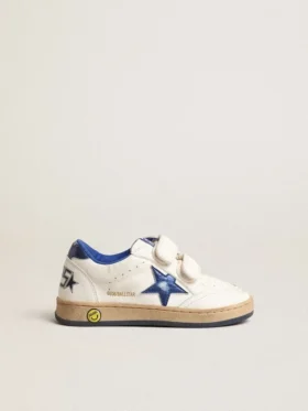 Ball Star Junior avec étoile en cuir métallisé bleu et languette au talon