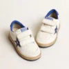 Ball Star Junior avec étoile en cuir métallisé bleu et languette au talon