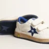 Ball Star Junior avec étoile en cuir métallisé bleu et languette au talon