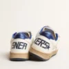 Ball Star Junior avec étoile en cuir métallisé bleu et languette au talon