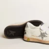 Ball Star Junior en cuir nappa avec étoile pailletée argentée et languette au talon