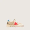 Ball Star Junior en daim beige avec étoile rouge et languette de talon bleu clair