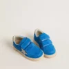 Ball Star junior en daim bleu clair avec étoile et languette de talon en nubuck gris
