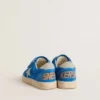Ball Star junior en daim bleu clair avec étoile et languette de talon en nubuck gris