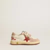 Ball Star Junior en nappa avec étoile en nappa et languette de talon en daim rose