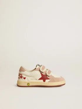 Ball Star Junior en nappa avec étoile en nappa et languette de talon en daim rose