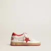 Ball Star Junior en nappa avec étoile et languette au talon en cuir rouge