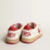 Ball Star Junior en nappa avec étoile et languette au talon en cuir rouge