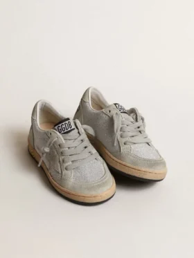 Ball Star Junior pailleté avec empiècements en daim gris glacé