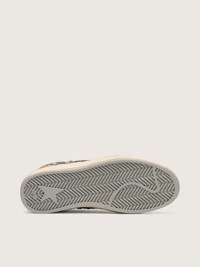 Ball Star LAB pour femme en velours matelassé marron avec strass et étoile en cuir noir