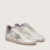 Ball Star LAB pour homme en nylon blanc et cuir de poney, avec étoile argentée et empiècements lilas