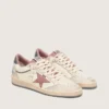 Ball Star LTD pour femme en cuir beige avec étoile en maille rose et languette de talon en cuir bleu