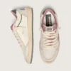 Ball Star LTD pour femme en cuir beige avec étoile en maille rose et languette de talon en cuir bleu