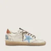 Ball Star LTD pour femme en cuir blanc avec étoile brodée bleu clair
