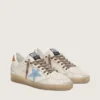 Ball Star LTD pour femme en cuir blanc avec étoile brodée bleu clair