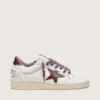 Ball Star LTD pour femme en cuir blanc avec étoile en cuir bordeaux