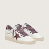Ball Star LTD pour femme en cuir blanc avec étoile en cuir bordeaux
