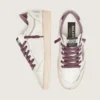 Ball Star LTD pour femme en cuir blanc avec étoile en cuir bordeaux