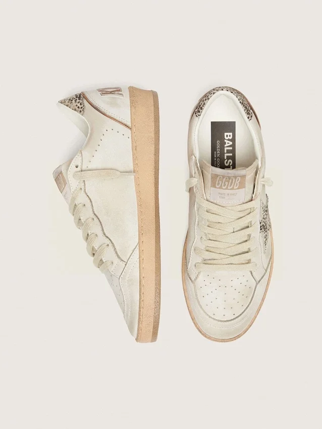 Ball Star LTD pour femme en cuir blanc avec étoile en cuir de poney à imprimé animalier