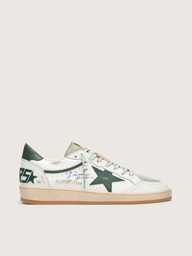 Ball Star LTD pour homme en cuir blanc avec étoile verte et Peaux