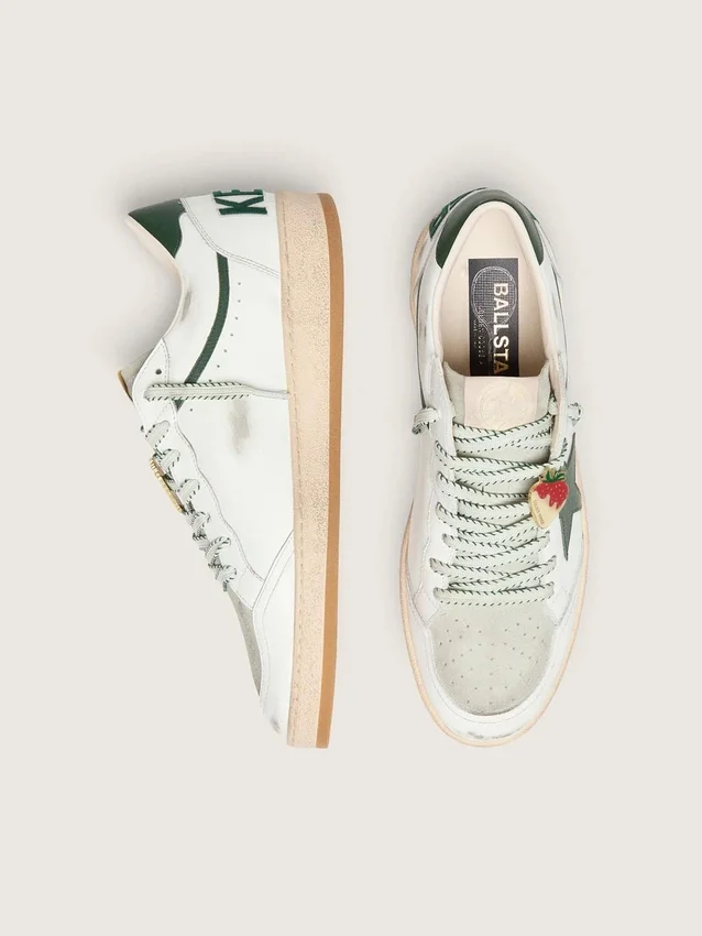 Ball Star LTD pour homme en cuir blanc avec étoile verte et Peaux