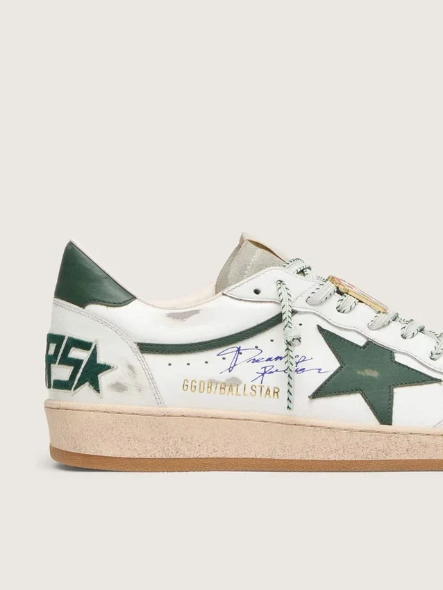 Ball Star LTD pour homme en cuir blanc avec étoile verte et Peaux