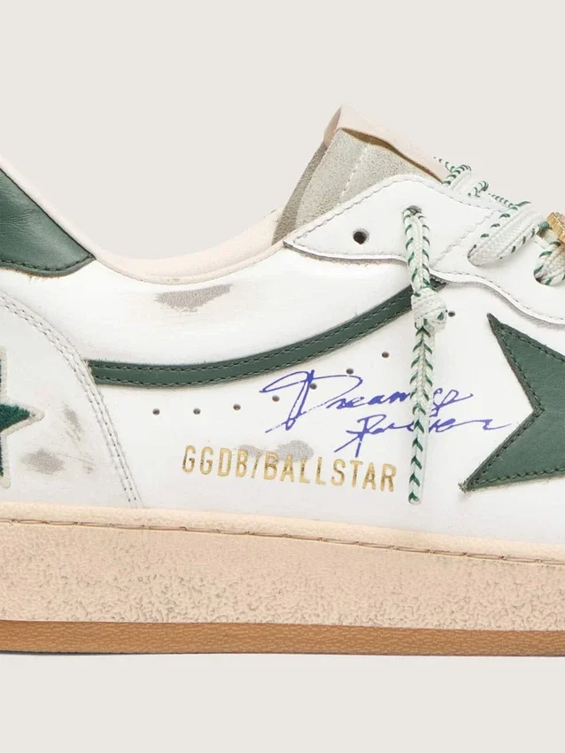 Ball Star LTD pour homme en cuir blanc avec étoile verte et Peaux