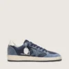 Ball Star LTD pour femme en cuir bleu foncé avec une étoile en cristaux Swarovski bleu clair et des empiècements en daim