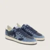 Ball Star LTD pour femme en cuir bleu foncé avec une étoile en cristaux Swarovski bleu clair et des empiècements en daim