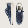 Ball Star LTD pour femme en cuir bleu foncé avec une étoile en cristaux Swarovski bleu clair et des empiècements en daim