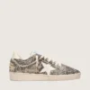 Ball Star LTD pour femme en cuir de poney imprimé léopard avec étoile en cuir crème