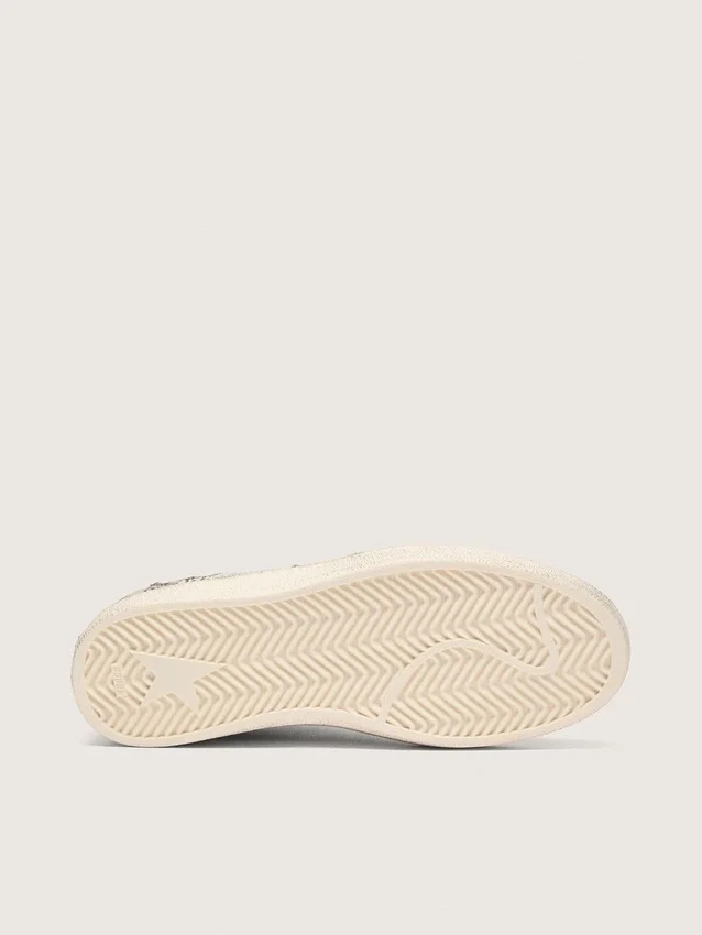Ball Star LTD pour femme en cuir de poney imprimé léopard avec étoile en cuir crème